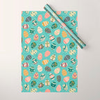 Floral Easter Eggs - Aqua Wrapping Paper Gallery Image 1