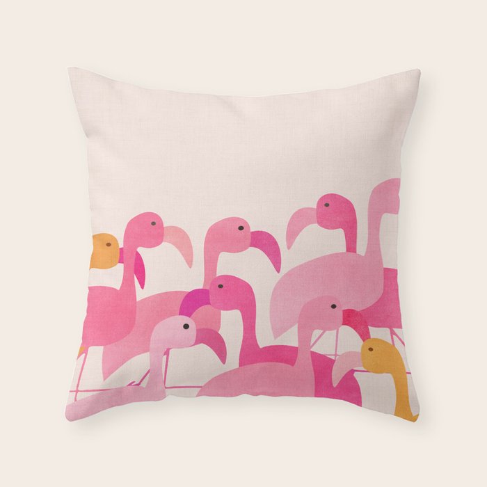 Florida Flamingos Throw Pillow Gallery Image 6