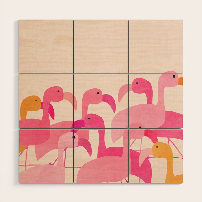 Florida Flamingos Wood Wall Art Gallery Image 1