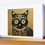 Black and Gold Klimt Cat in Royal Robes Wall Mural Gallery Image 2