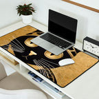Black and Gold Klimt Cat in Royal Robes Desk Mat Gallery Image 2