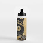 Black and Gold Klimt Cat in Royal Robes Water Bottle Gallery Image 2
