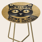 Black and Gold Klimt Cat in Royal Robes Side Table Gallery Image 2