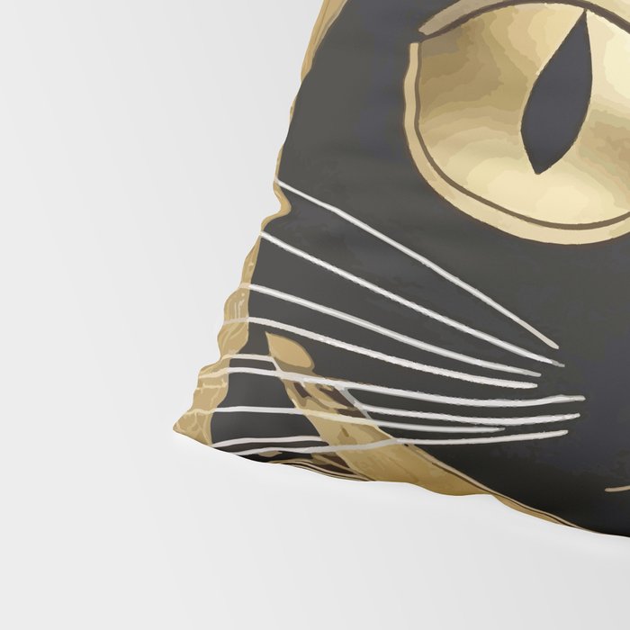 Black and Gold Klimt Cat in Royal Robes Pillow Sham Gallery Image 4