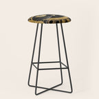 Black and Gold Klimt Cat in Royal Robes Stool Gallery Image 1