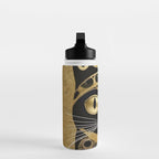 Black and Gold Klimt Cat in Royal Robes Water Bottle Gallery Image 3