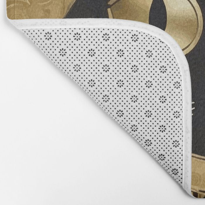 Black and Gold Klimt Cat in Royal Robes Bath Mat Gallery Image 2