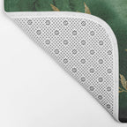Winter Gold Flowers On Emerald Marble Texture Bath Mat Gallery Image 2