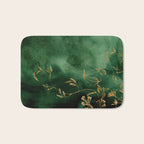 Winter Gold Flowers On Emerald Marble Texture Bath Mat Gallery Image 1