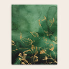Winter Gold Flowers On Emerald Marble Texture Notebook Gallery Image 4