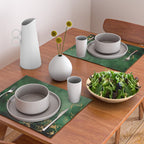 Winter Gold Flowers On Emerald Marble Texture Placemat Gallery Image 2