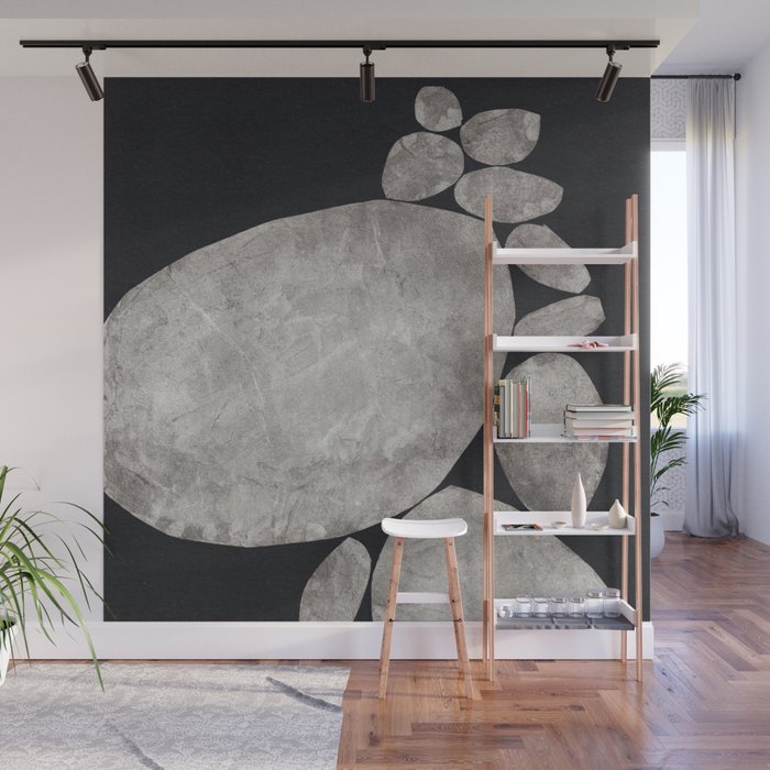 Balancing / Gray on Black Wall Mural Gallery Image 1