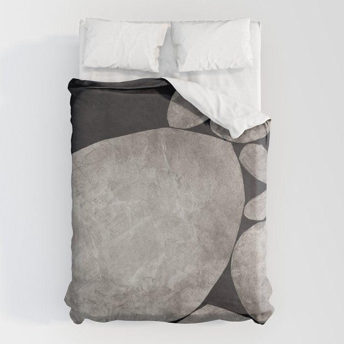 Balancing / Gray on Black Duvet Cover Gallery Image 1
