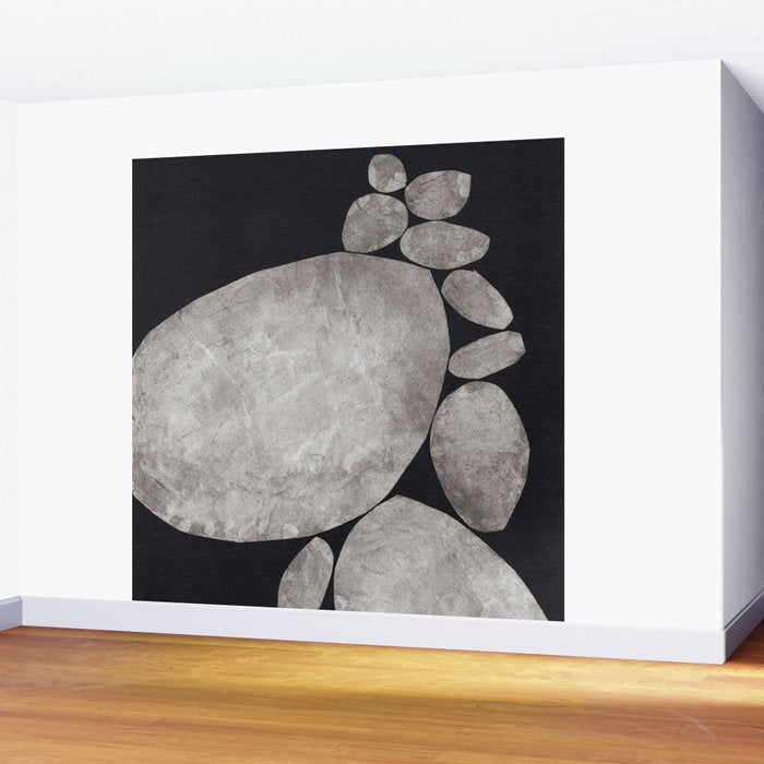Balancing / Gray on Black Wall Mural Gallery Image 2