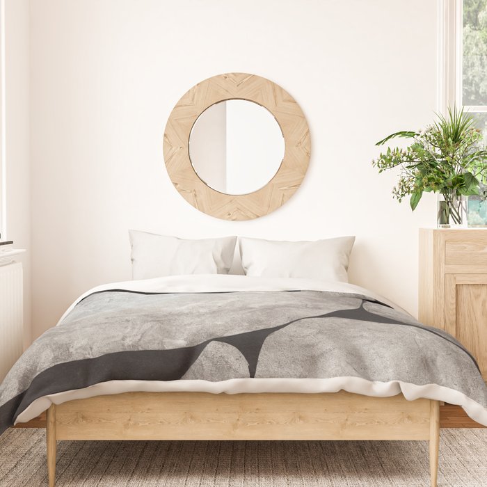 Balancing / Gray on Black Duvet Cover Gallery Image 3