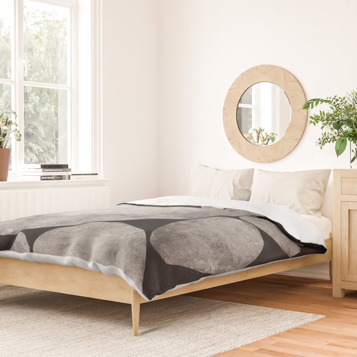 Balancing / Gray on Black Duvet Cover Gallery Image 2