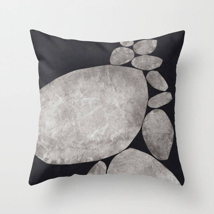 Balancing / Gray on Black Throw Pillow Gallery Image 6