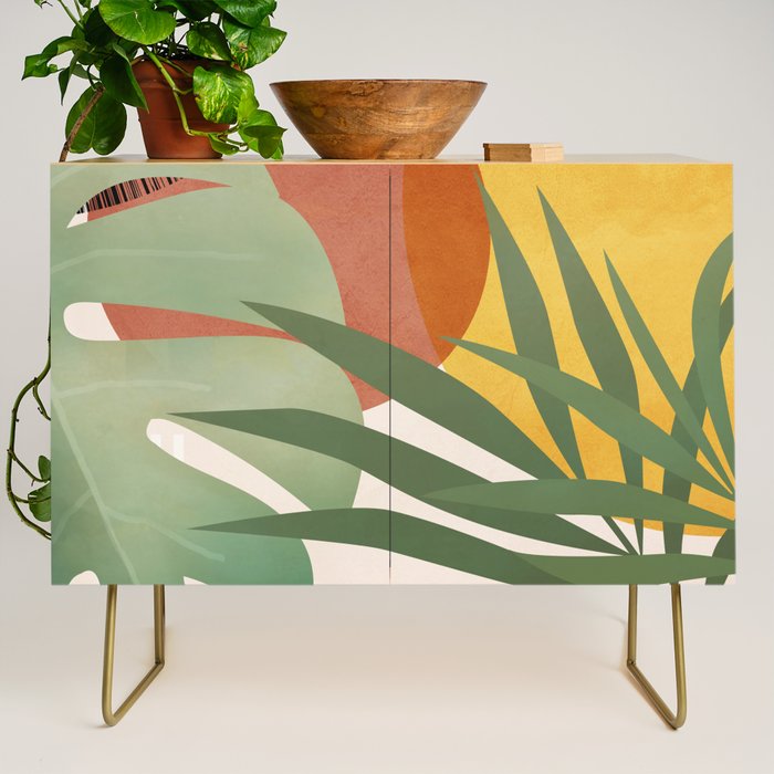 Tropical Garden Leaves 04 Credenza Gallery Image 1