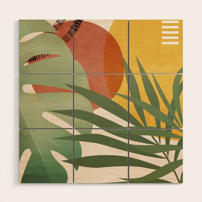 Tropical Garden Leaves 04 Wood Wall Art Gallery Image 1