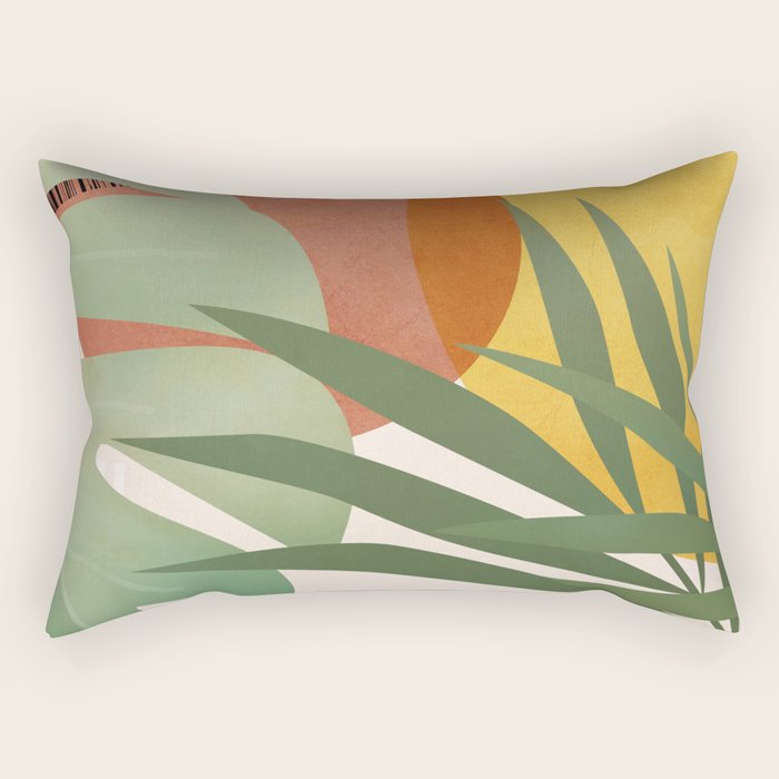 Tropical Garden Leaves 04 Rectangular Pillow Gallery Image 1