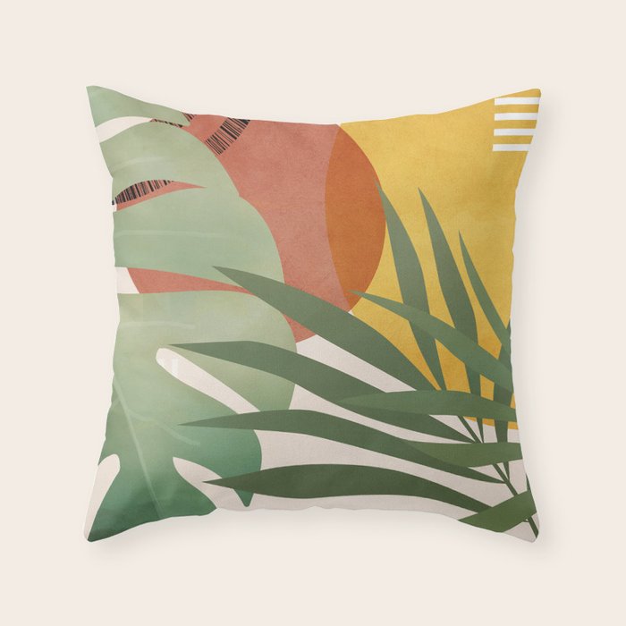 Tropical Garden Leaves 04 Throw Pillow Gallery Image 6