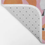 Pink And Orange Checkered Urn Vase Bath Mat Gallery Image 2