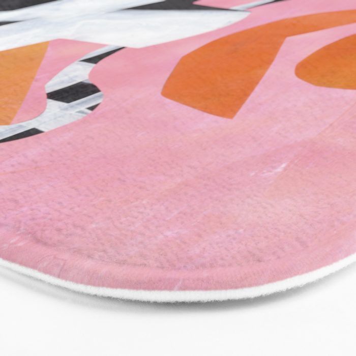 Pink And Orange Checkered Urn Vase Bath Mat Gallery Image 3