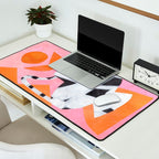 Pink And Orange Checkered Urn Vase Desk Mat Gallery Image 2