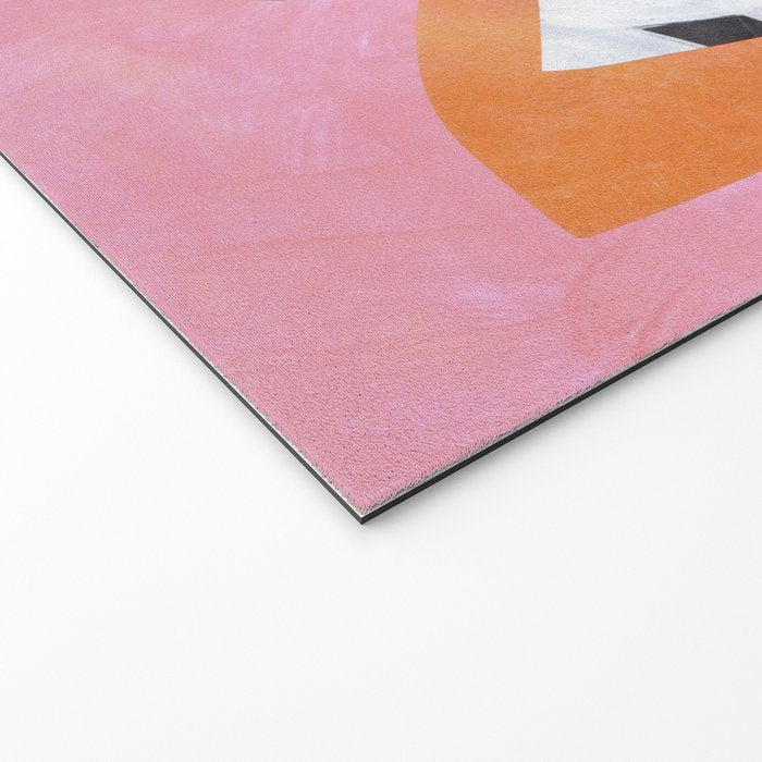 Pink And Orange Checkered Urn Vase Welcome Mat Gallery Image 2