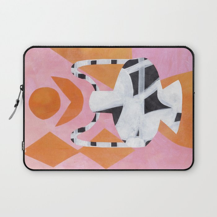 Pink And Orange Checkered Urn Vase Laptop Sleeve Gallery Image 1