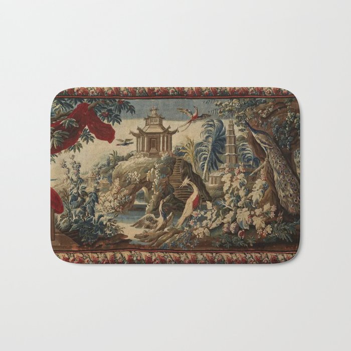 Antique 18th Century Chinoiserie French Gobelin Tapestry Bath Mat Gallery Image 1