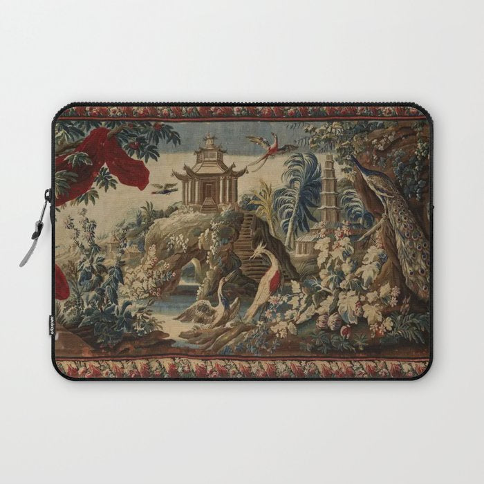 Antique 18th Century Chinoiserie French Gobelin Tapestry Laptop Sleeve Gallery Image 1