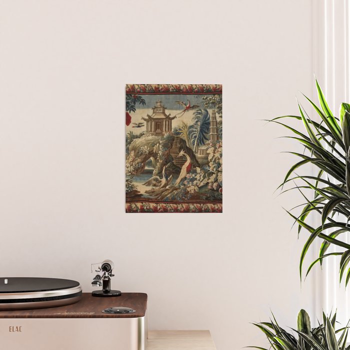 Antique 18th Century Chinoiserie French Gobelin Tapestry Poster Gallery Image 2