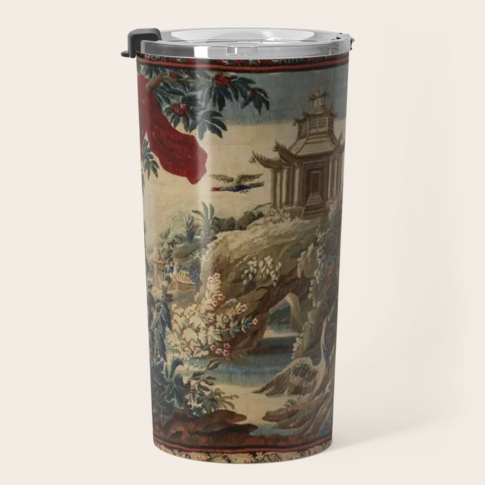 Antique 18th Century Chinoiserie French Gobelin Tapestry Travel Mug Gallery Image 3