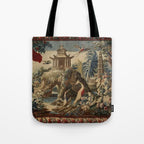 Antique 18th Century Chinoiserie French Gobelin Tapestry Tote Bag Gallery Image 1
