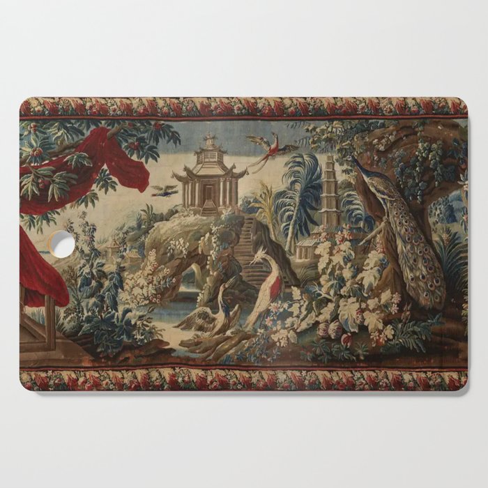 Antique 18th Century Chinoiserie French Gobelin Tapestry Cutting Board Gallery Image 1