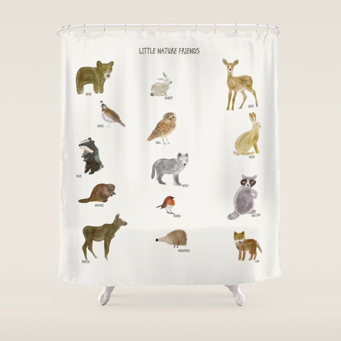 little nature friends Shower Curtain Gallery Image 1