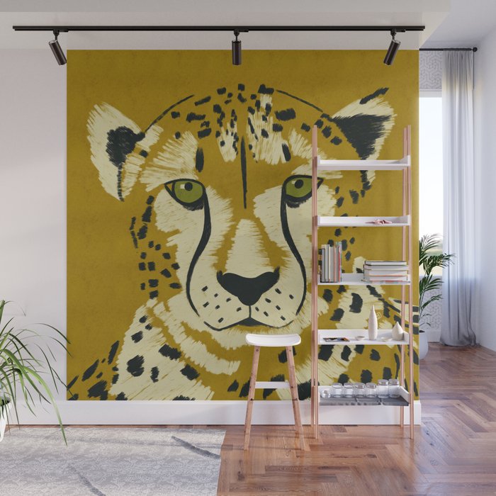 Big Cat Series - Cheetah Yellow Wall Mural Gallery Image 1