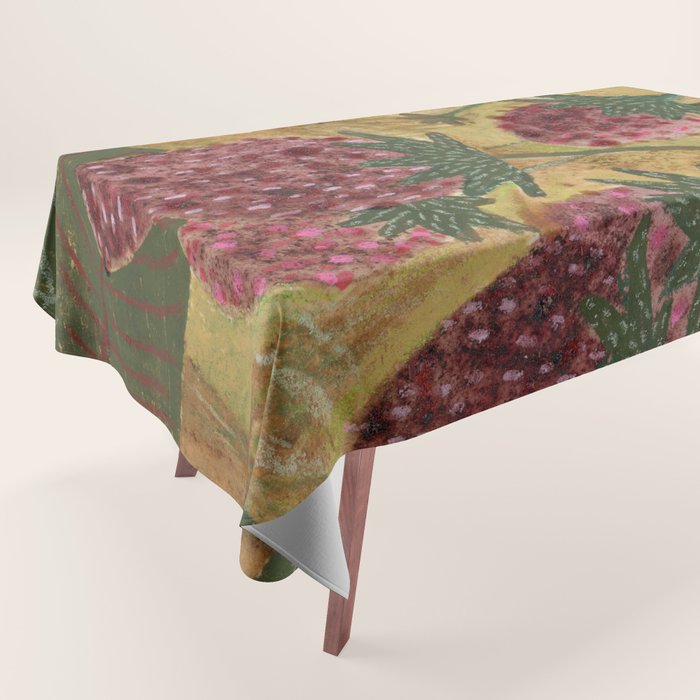 Strawberry Garden in Forest Green Tablecloth Gallery Image 1