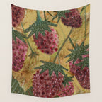 Strawberry Garden in Forest Green Wall Tapestry Gallery Image 4