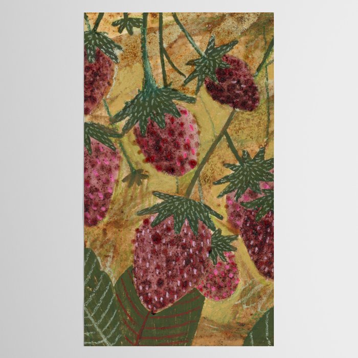 Strawberry Garden in Forest Green Tablecloth Gallery Image 2