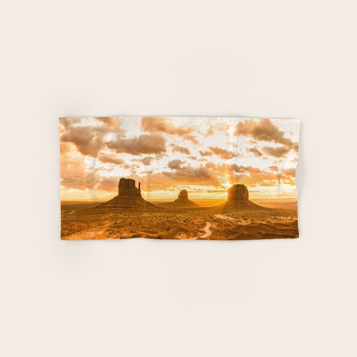 Southwest Wanderlust - Monument Valley Sunrise Nature Photography Bath Towel Gallery Image 1