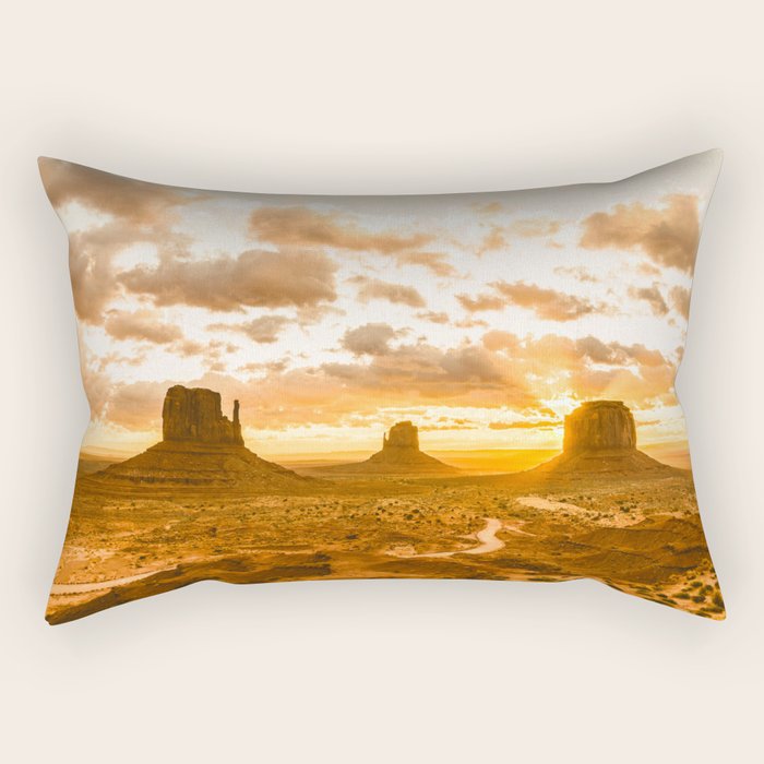 Southwest Wanderlust - Monument Valley Sunrise Nature Photography Rectangular Pillow Gallery Image 2