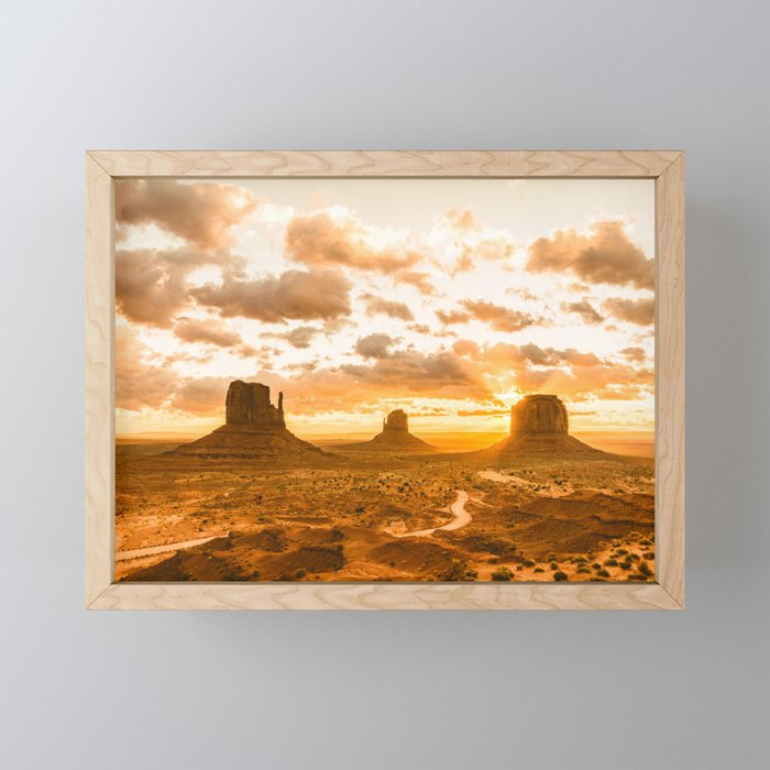 Southwest Wanderlust - Monument Valley Sunrise Nature Photography Mini Art Print Gallery Image 1