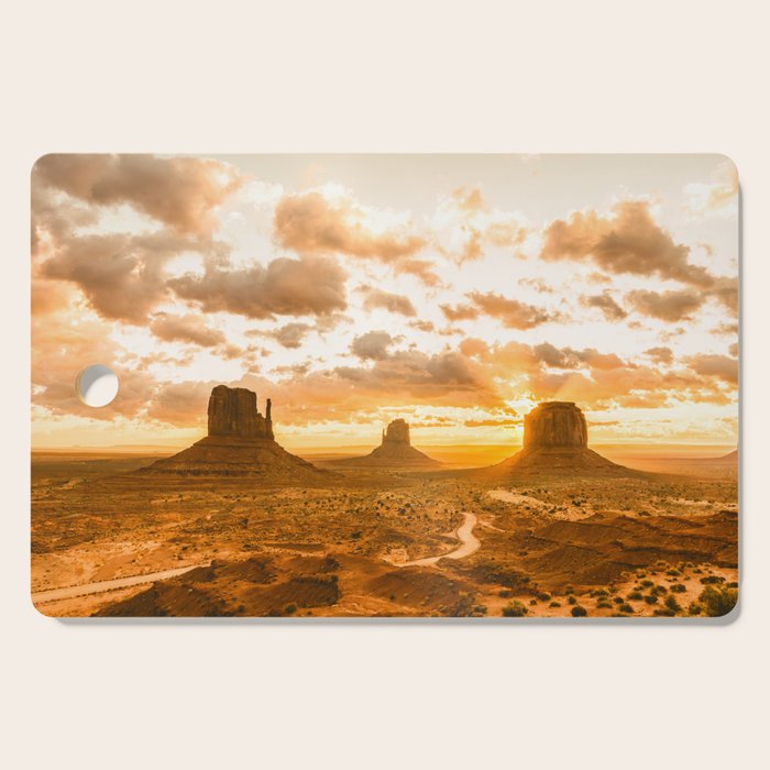 Southwest Wanderlust - Monument Valley Sunrise Nature Photography Cutting Board Gallery Image 1