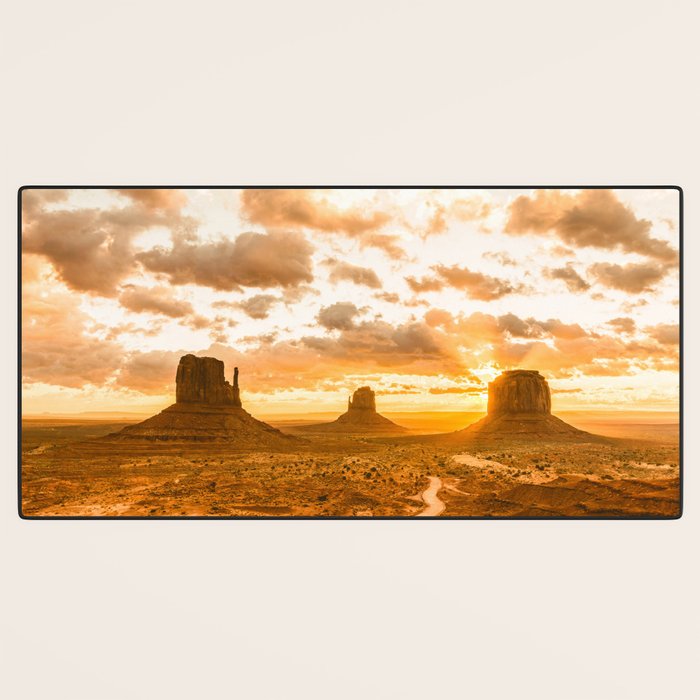 Southwest Wanderlust - Monument Valley Sunrise Nature Photography Desk Mat Gallery Image 3