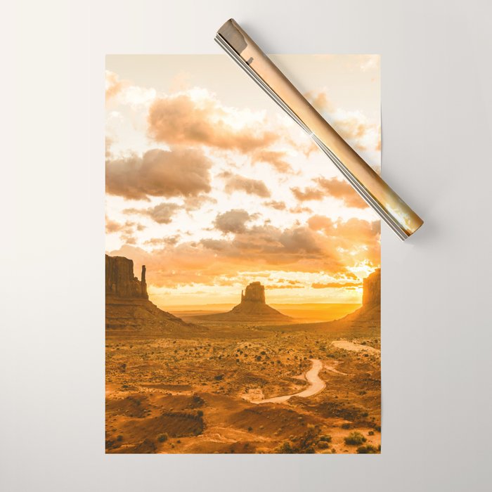 Southwest Wanderlust - Monument Valley Sunrise Nature Photography Wrapping Paper Gallery Image 1