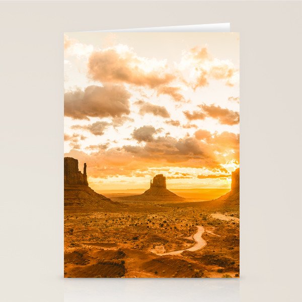 Southwest Wanderlust - Monument Valley Sunrise Nature Photography Stationery Card Gallery Image 1