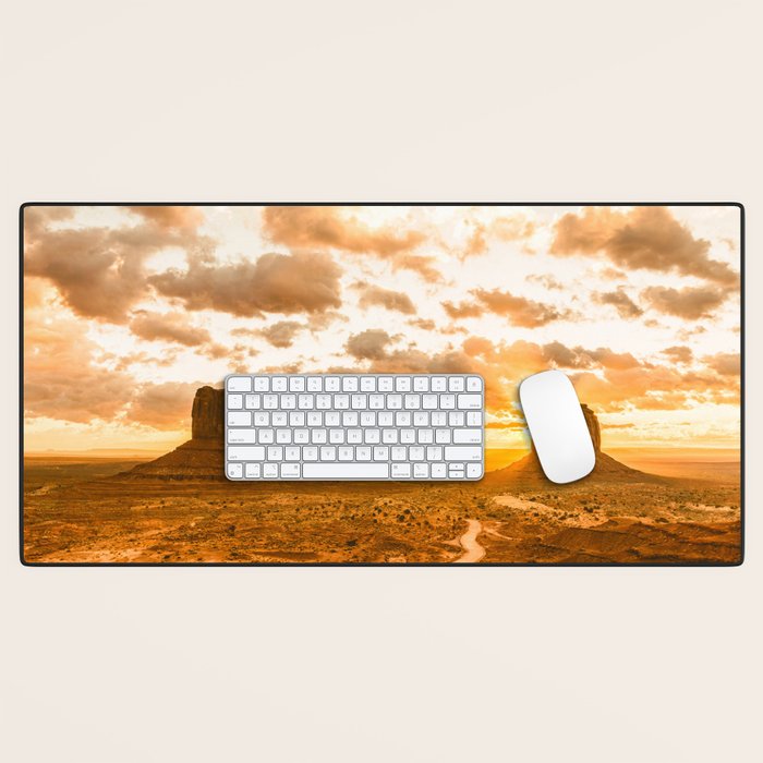 Southwest Wanderlust - Monument Valley Sunrise Nature Photography Desk Mat Gallery Image 1
