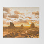 Southwest Wanderlust - Monument Valley Sunrise Nature Photography Throw Blanket Gallery Image 2